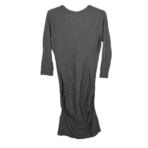 James Perse Gray Knit Ruched Bodycon Dress - Picture 3 of 8